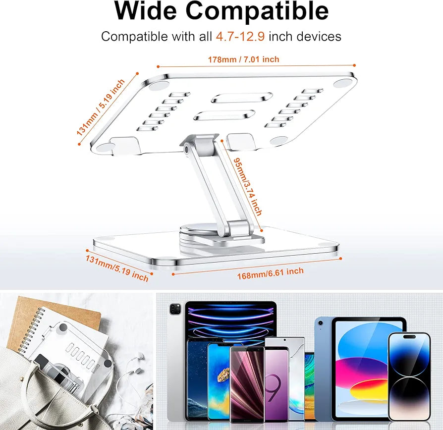 CreaDream ™  | Soporte acrílico para tableta con base giratoria de 360°