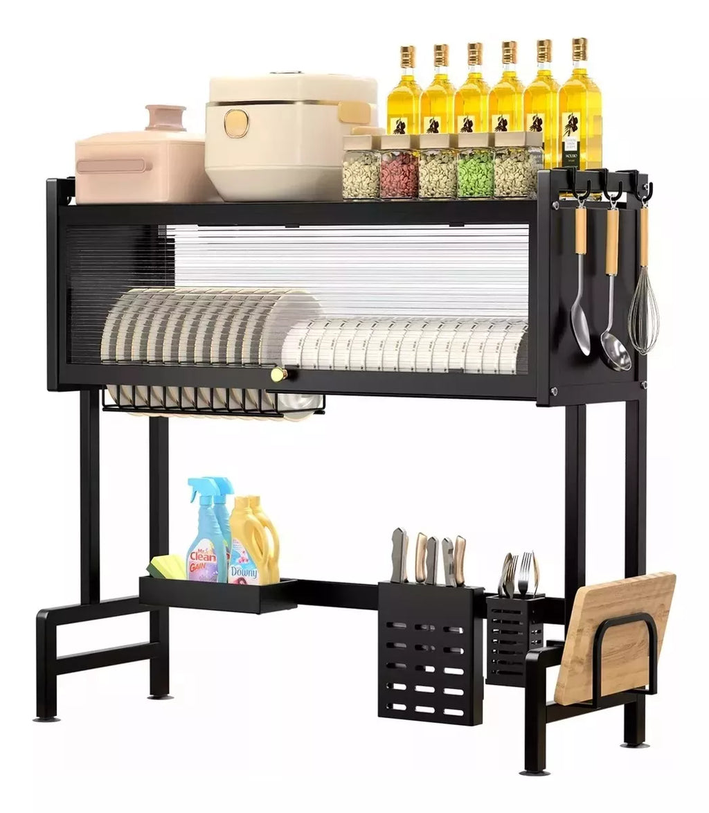 ORGANIZADOR Y ESCURRIDOR PLATOS LOZA CON TAPA