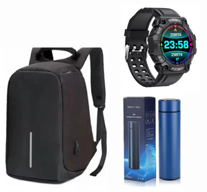 Combo Todo en Uno Maleta + Termo Digital + Reloj FD68